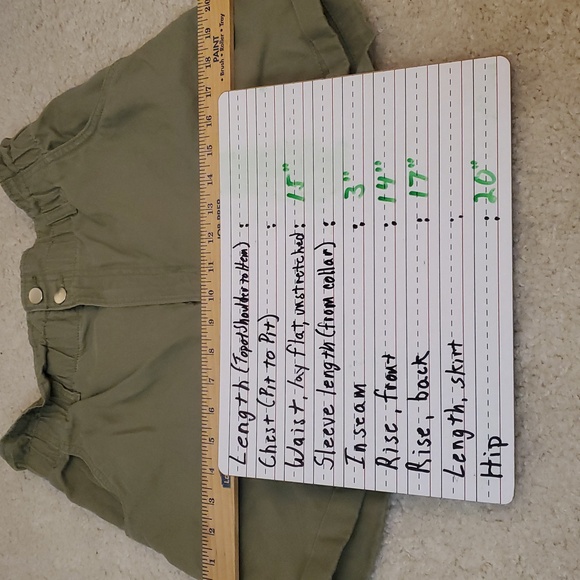 H&M High Waisted Khaki Green Twill Shorts Size 10 - Picture 5 of 7